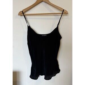 J Crew Black Satin Semi Sheer Romantic Whimsigoth Camisole Size 8